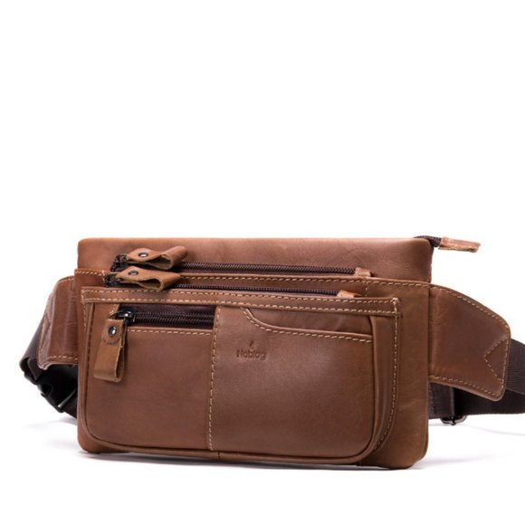 Noblag CoffeeLeather Sling Bag fanny Pack